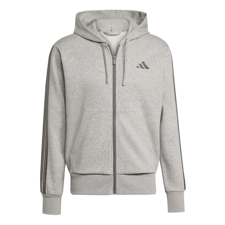 Holiday 3-Stripes Full-Zip Hoodie - S - GREY