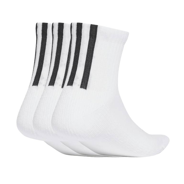Quarter 3 Back Stripes Socks 3 Pairs - WHITE - S