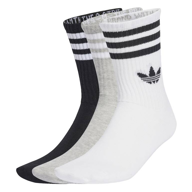 3-Stripes Crew Socks 3 Pairs - WHT/MGSOGR - L