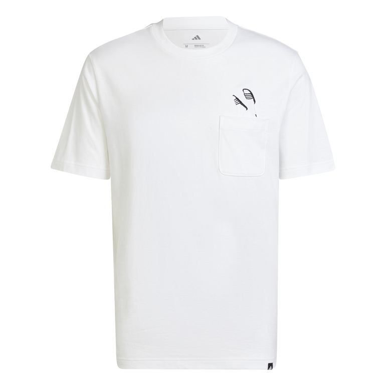 Lounge Slides Graphic Pocket T-Shirt - S - WHITE