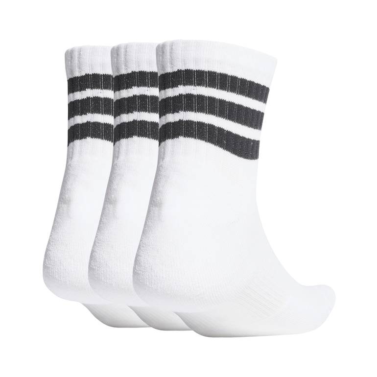 3 STRIPES CUSHIONED SPORTSWEAR MID CUT SOCKS 3 PAIR PACK - XS - WHITE/BLAC