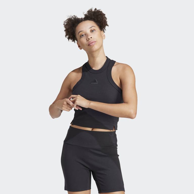 LOUNGE RIBBED CROP TANK TOP