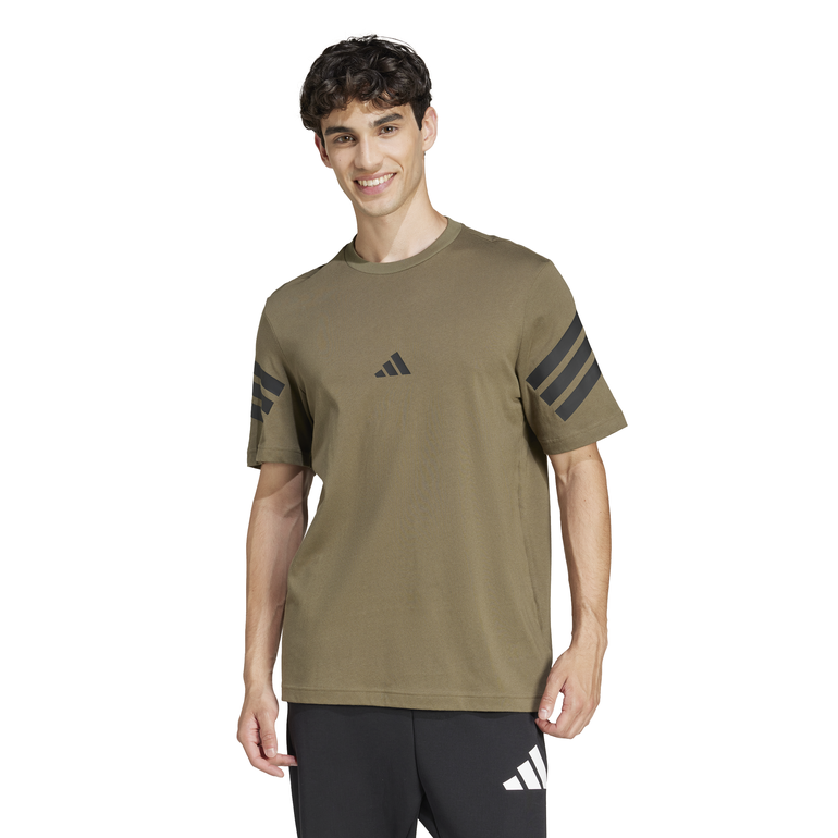Future Icons 3-Stripes T-Shirt - M - زيتوني