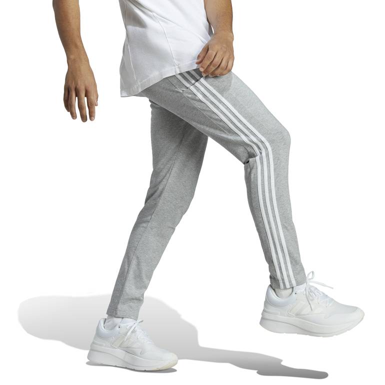 ESSENTIALS SINGLE JERSEY TAPERED OPEN HEM 3-STRIPES PANTS - 3XL