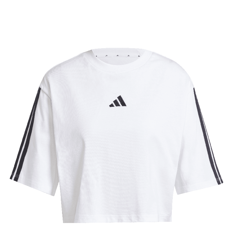 Essentials 3-Stripes Cotton Loose T-Shirt - XL - WHITE/BLK