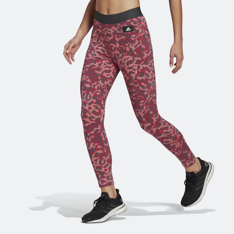 ADIDAS SPORTSWEAR LEOPARD-PRINT COTTON LEGGINGS - S