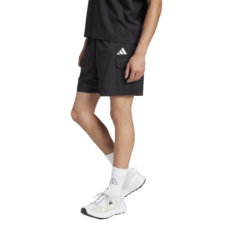 Essentials Small Logo Cargo Chelsea Shorts - S - BLACK-WHI