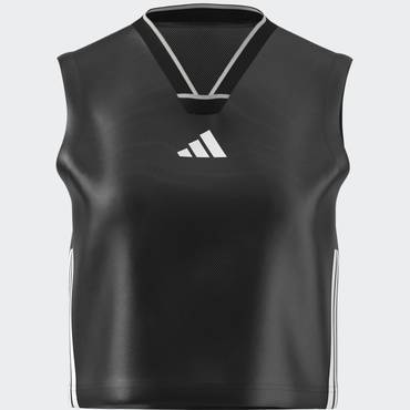 Tiro Cut 3-Stripes Mesh Tank Top - M - BLACK-WHI