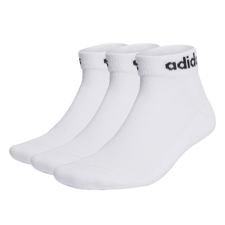 ثلاثة أزواج من جوارب Linear Ankle Socks Cushioned - رمادي/أبيض - XL