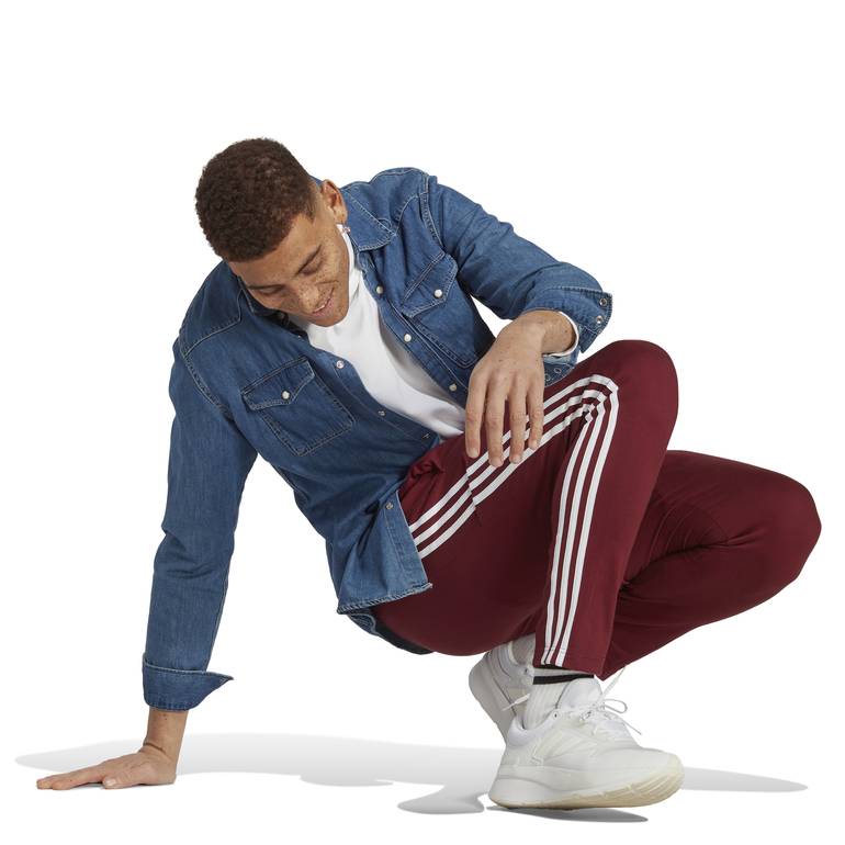 ESSENTIALS SINGLE JERSEY TAPERED OPEN HEM 3-STRIPES PANTS - 3XL