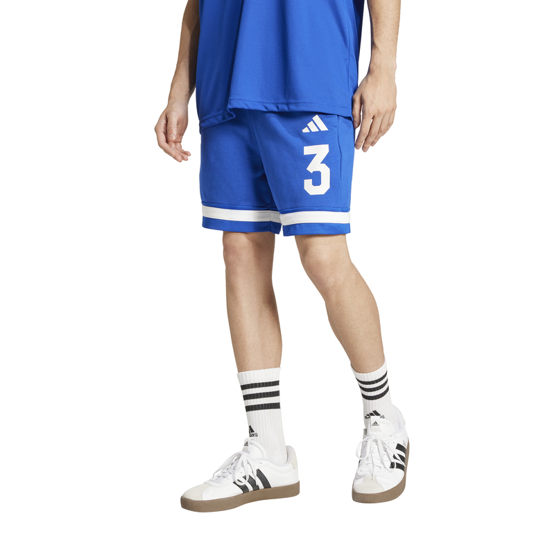 Seasonal Essentials Sport Shorts - M - أزرق / أبيض