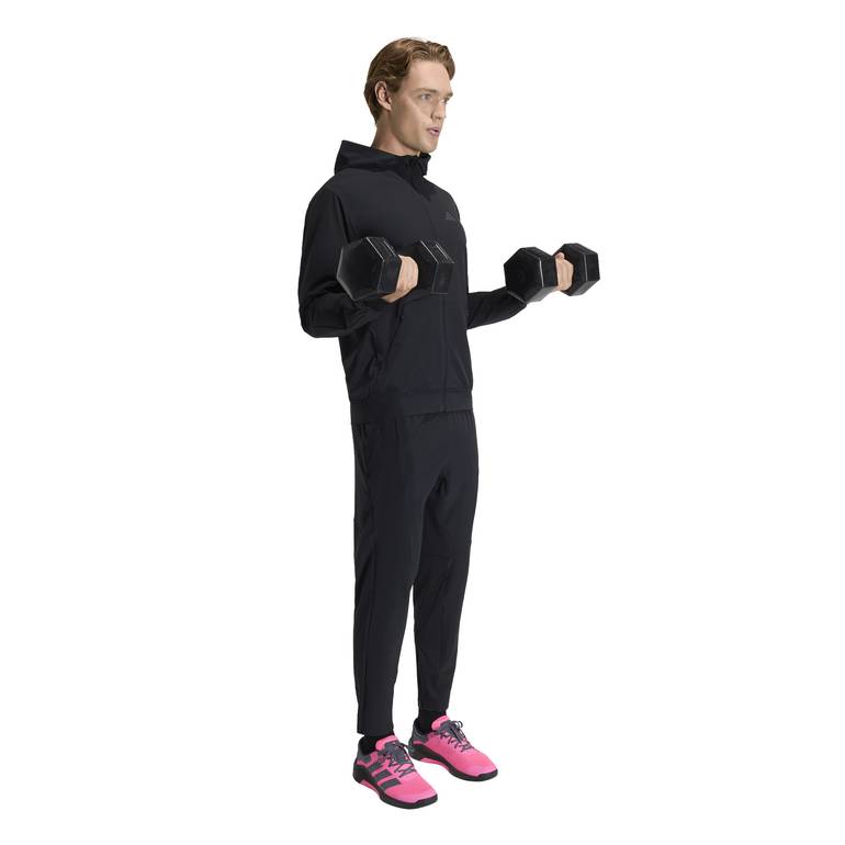 جاكيت بقبعة وسحاب كامل D4T WORKOUT - BLK - M