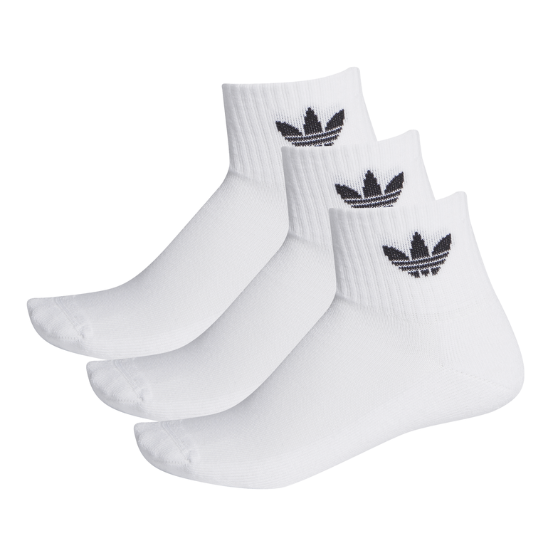 Mid Crew Socks 3 Pairs - L - WHT/BLK