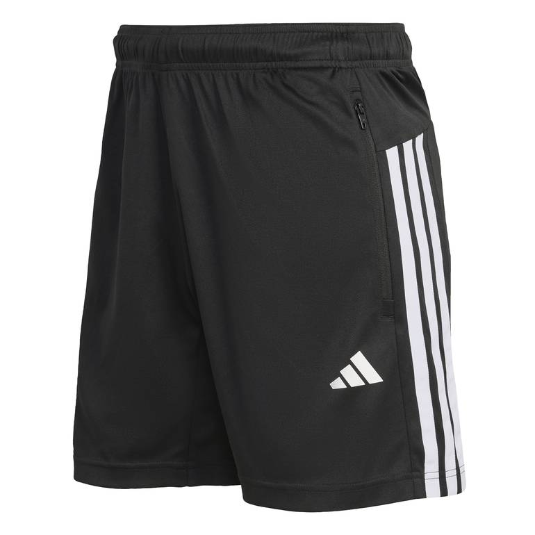 WORKOUT ESSENTIALS BASE 3-STRIPES PIQUE SHORT 7inch - BLACK-WHI - XL