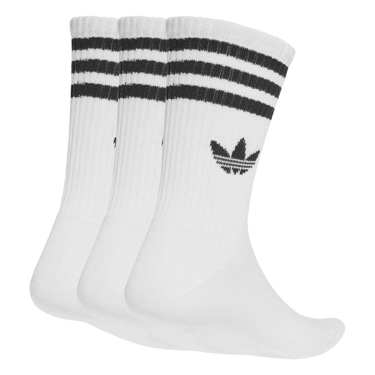 3-Stripes Crew Socks 3 Pairs - M - WHITE