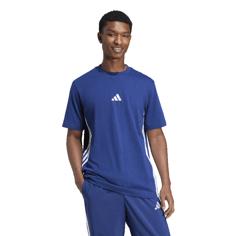 Essentials 3-Stripes Single Jersey T-Shirt - S - DARK BLUE