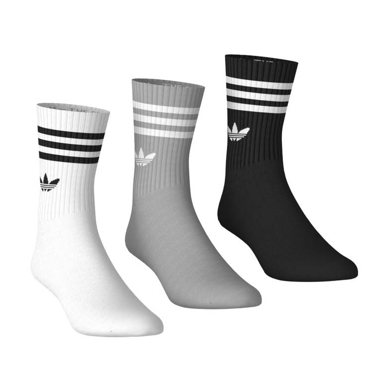 3-Stripes Crew Socks 3 Pairs - XS - WHT/MGSOGR