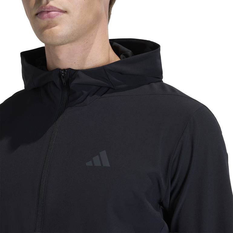 جاكيت بقبعة وسحاب كامل D4T WORKOUT - XL - BLK