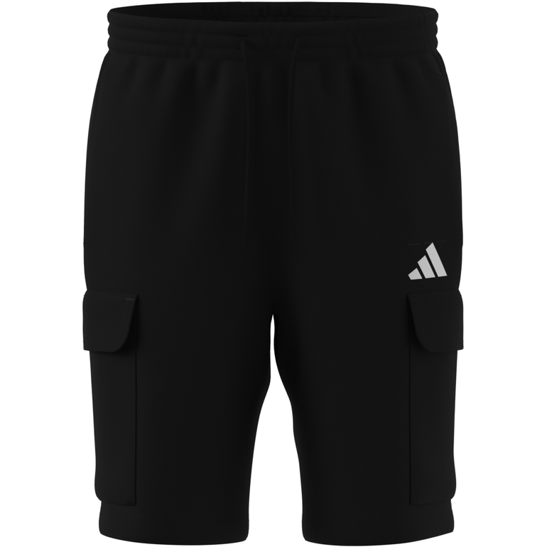 Essentials Feel Cozy Fleece Cargo Shorts - S - Black