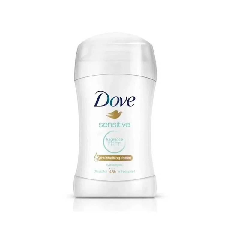 Dove Sensitive Fragrance-Free Antiperspirant Stick – 48-Hour Protection for Sensitive Skin 40g