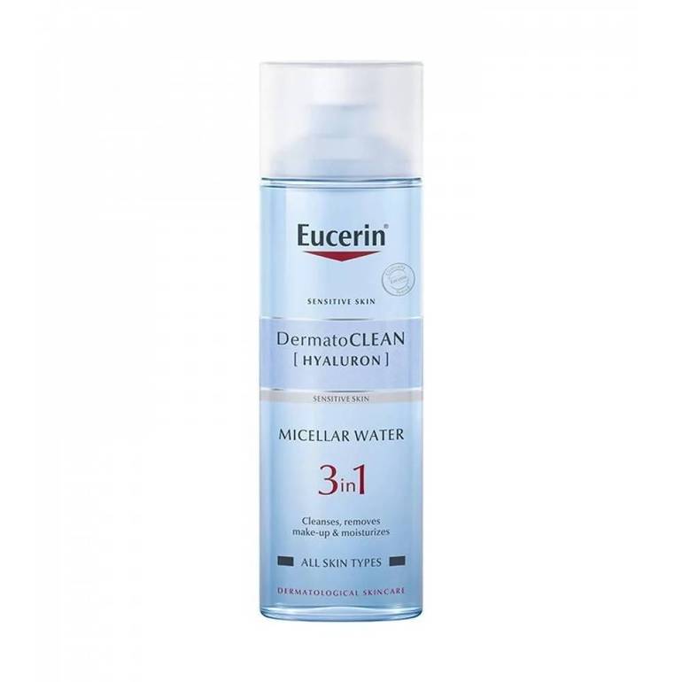 Eucerin DermatoCLEAN [Hyaluron] Micellar Water 3-in-1 for Sensitive Skin – Cleanses, Removes Makeup & Moisturizes 200ml