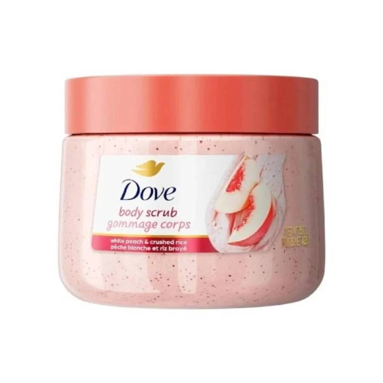 Dove Body Scrub with White Peach & Crushed Rice – Gentle Exfoliation for Silky Smooth Skin 425g