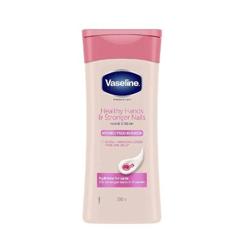 Vaseline Healthy Hands & Stronger Nails Hand Cream – With Hydrolysed Keratin for Hydrated Hands & Stronger Nails 200ml