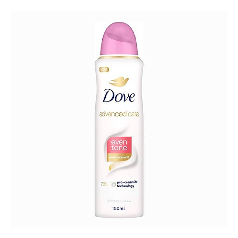 Dove Advanced Care Even Tone Anti-Perspirant Spray with Niacinamide – 72H Protection & Even-Toned Underarms 150ML