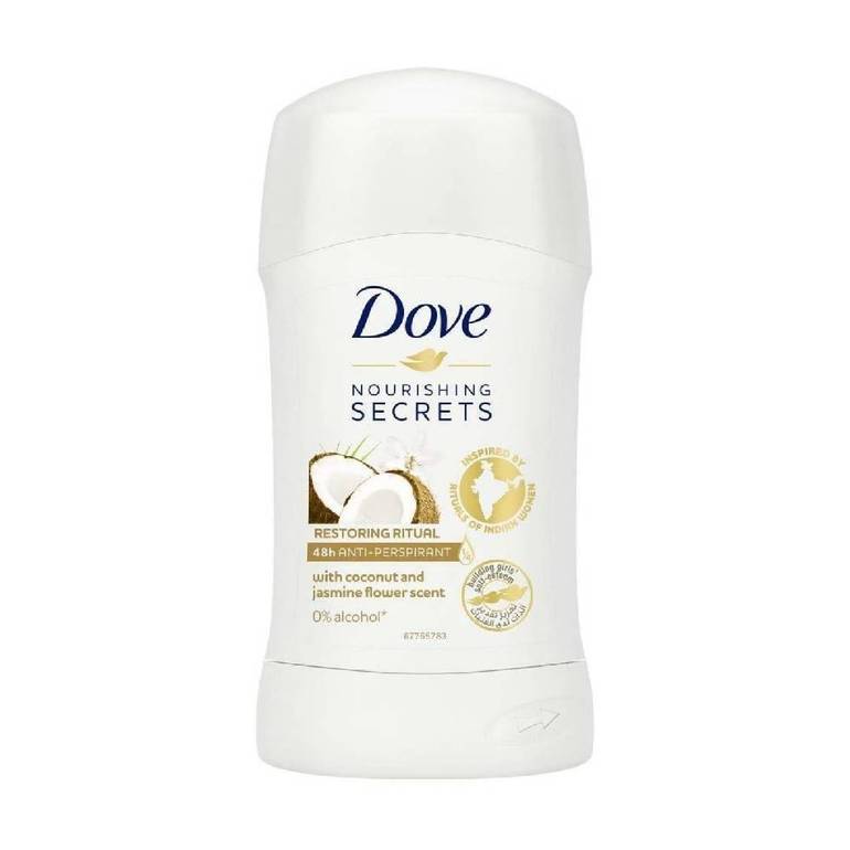 Dove Nourishing Secrets Coconut & Jasmine Flower Antiperspirant Stick – 48-Hour Protection & Nourishing Care 40g