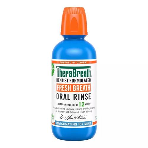 TheraBreath Fresh Breath Oral Rinse – Invigorating Icy Mint 473ml