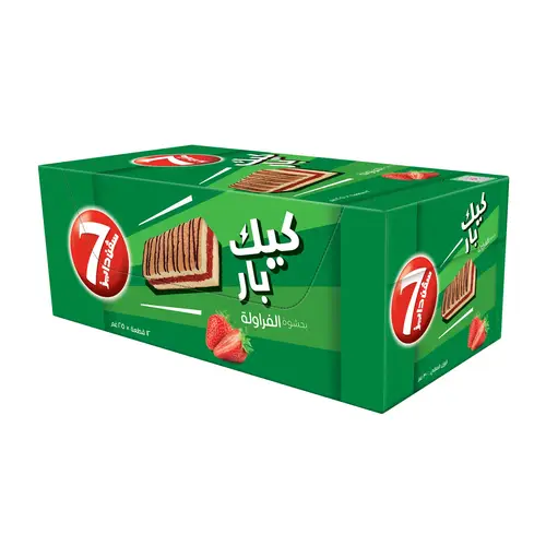 علبة كيك بار بحشوة الفراولة  300 جم × 12 قطعة