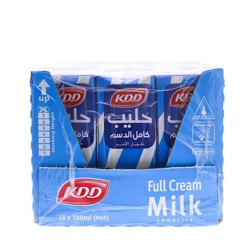 كرتون حليب كامل الدسم KDD 18حبة