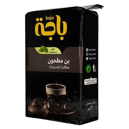 قهوة باجة بن مطحون مع هيل 200 جم