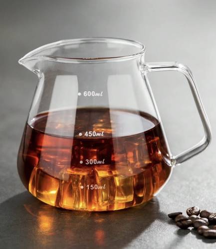 خادم قهوة زجاجي شفاف (سيرفر قهوة شفاف) حجم450مل