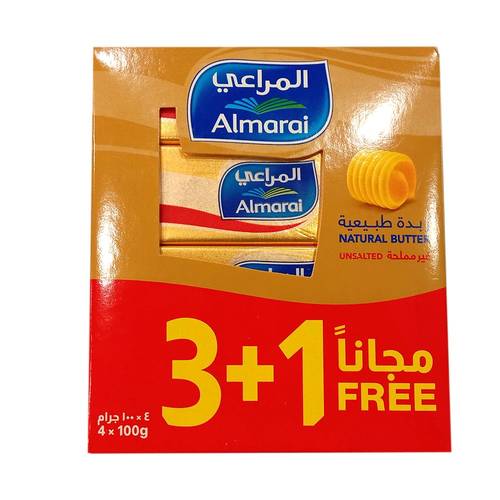 زبدة طبيعية المراعي-4×100غرام