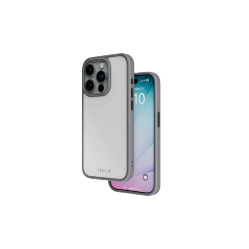 جراب Levelo Solo لهاتف iPhone 15 Pro - رمادي