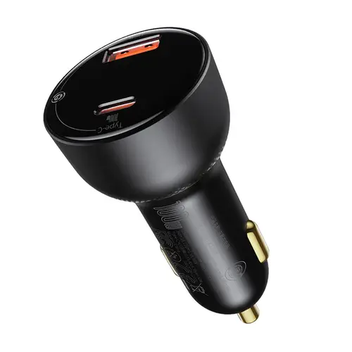 BASEUS DIGITAL DISPLAY PPS 100W DUAL QUICK CHARGER CAR CHARGER + 100W CABLE - BLACK