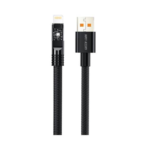 واير LED مضفر USB-A إلى Lightning بطول 1 متر - أسود
