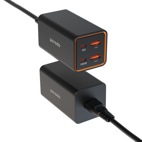 بورودو شاحن سطح المكتب 4 منافذ GaN PD 65W