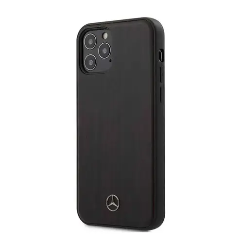 MERCEDES BENZ GENIUNE WOOD LINE HARD CASE FOR IPHONE 12(6.1')- ROSEWOOD BROWN- COVER CASE