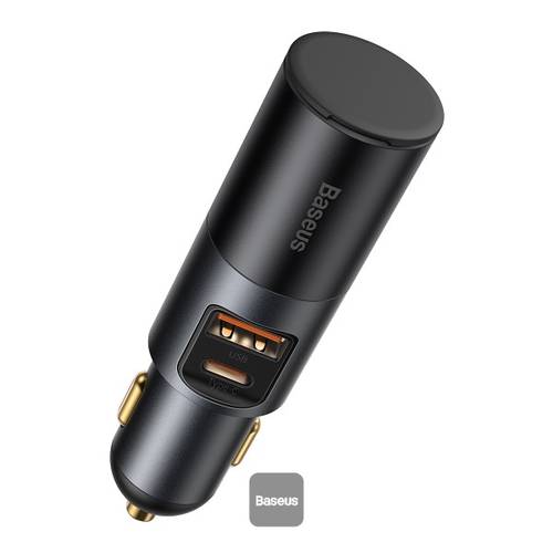 شاحن سيارة سريع الشحن مع منفذ توسيع ولاعة السجائر U+C 120W