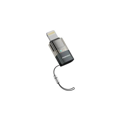 محول Porodo MiniLink OTG شفاف من USB-C إلى Lightning - رمادي