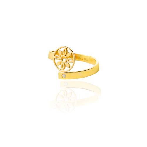 Round Ring palace Design Yellow gold