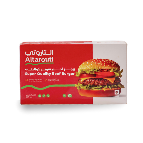 التاروتي برجر لحم سوبر كواليتي 500جم (مجمد)