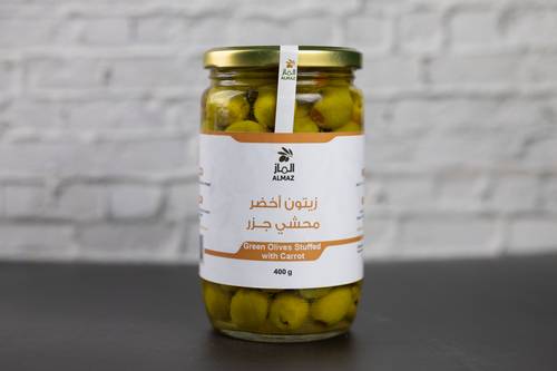 زيتون أخضر محشي جزر 400 جرام 