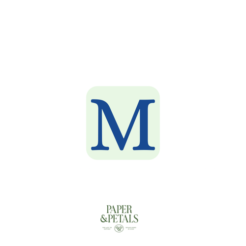 Blue Letter M Sticker