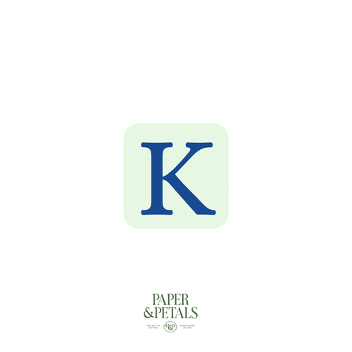 Blue Letter K Sticker