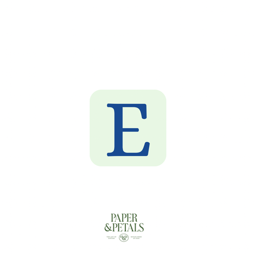 Blue Letter E Sticker