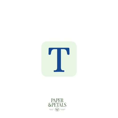 Blue Letter T Sticker