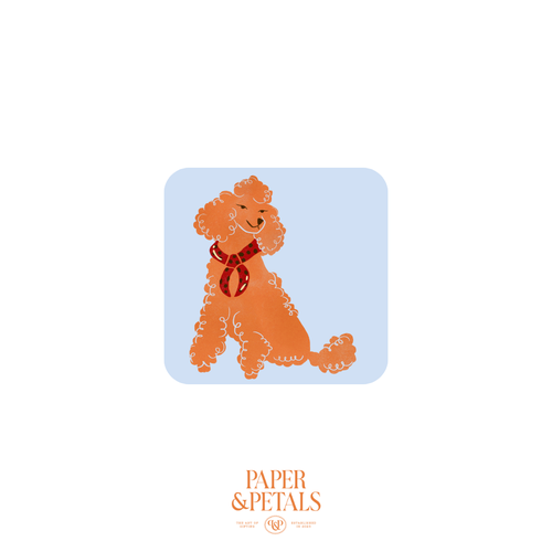 Orange Poodle Sticker
